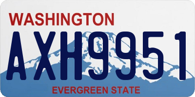 WA license plate AXH9951