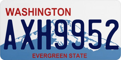 WA license plate AXH9952