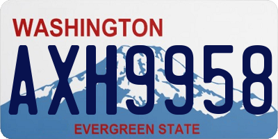 WA license plate AXH9958