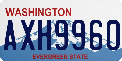 WA license plate AXH9960