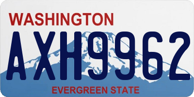 WA license plate AXH9962