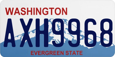 WA license plate AXH9968