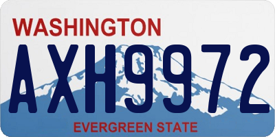 WA license plate AXH9972