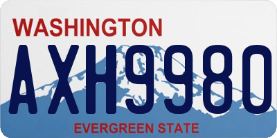 WA license plate AXH9980