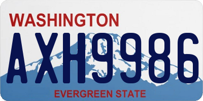 WA license plate AXH9986