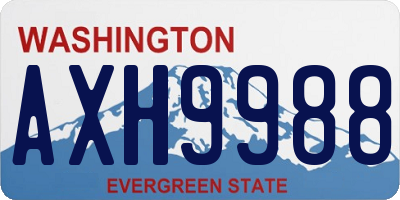 WA license plate AXH9988