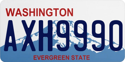 WA license plate AXH9990