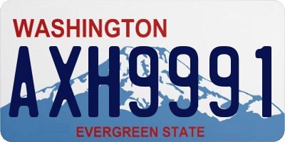 WA license plate AXH9991