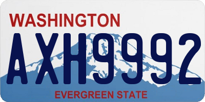 WA license plate AXH9992