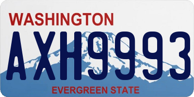 WA license plate AXH9993