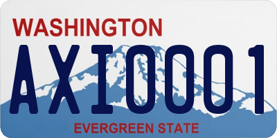 WA license plate AXI0001