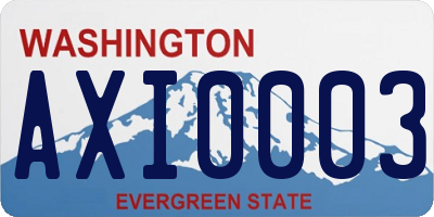 WA license plate AXI0003