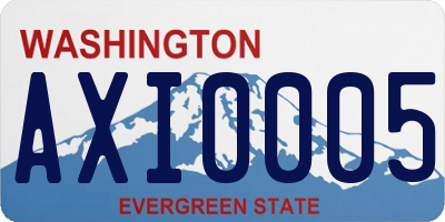 WA license plate AXI0005