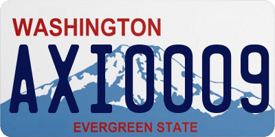 WA license plate AXI0009