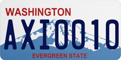 WA license plate AXI0010