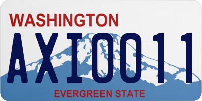 WA license plate AXI0011