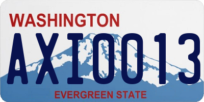 WA license plate AXI0013