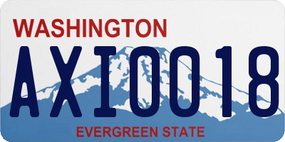 WA license plate AXI0018