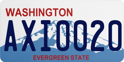 WA license plate AXI0020