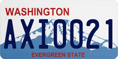 WA license plate AXI0021
