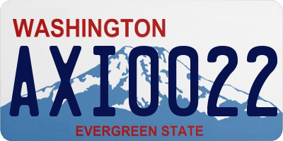 WA license plate AXI0022