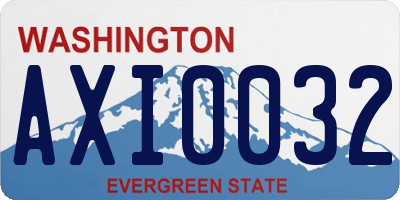 WA license plate AXI0032