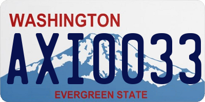 WA license plate AXI0033