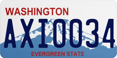 WA license plate AXI0034