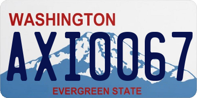WA license plate AXI0067