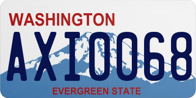 WA license plate AXI0068