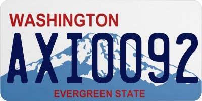 WA license plate AXI0092