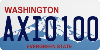 WA license plate AXI0100