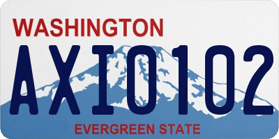 WA license plate AXI0102