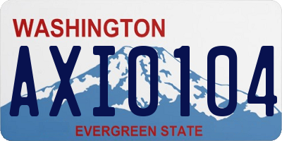 WA license plate AXI0104