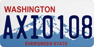 WA license plate AXI0108