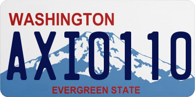 WA license plate AXI0110