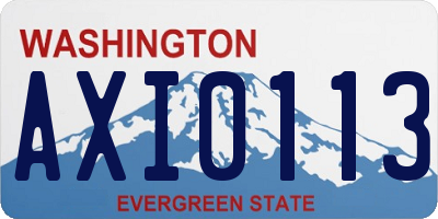 WA license plate AXI0113