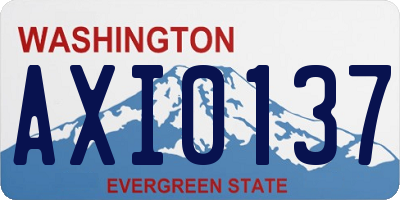 WA license plate AXI0137