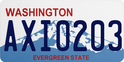 WA license plate AXI0203