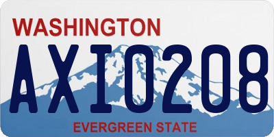 WA license plate AXI0208