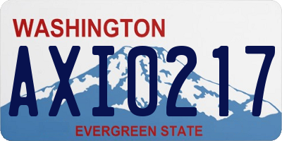 WA license plate AXI0217