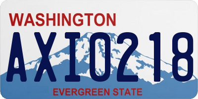 WA license plate AXI0218