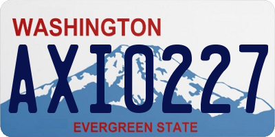 WA license plate AXI0227