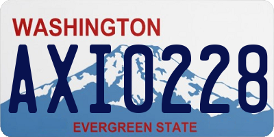 WA license plate AXI0228