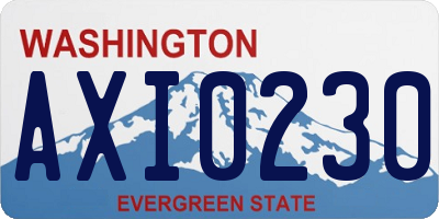 WA license plate AXI0230