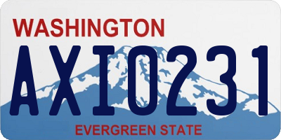 WA license plate AXI0231