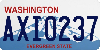 WA license plate AXI0237