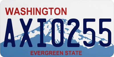 WA license plate AXI0255