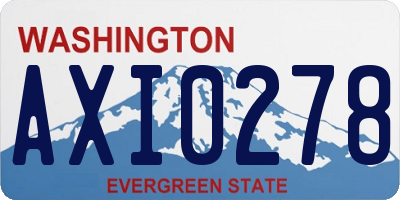 WA license plate AXI0278