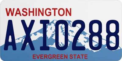 WA license plate AXI0288